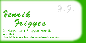 henrik frigyes business card